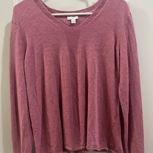 J. Jill Pink Long Sleeve Relaxed Sweater